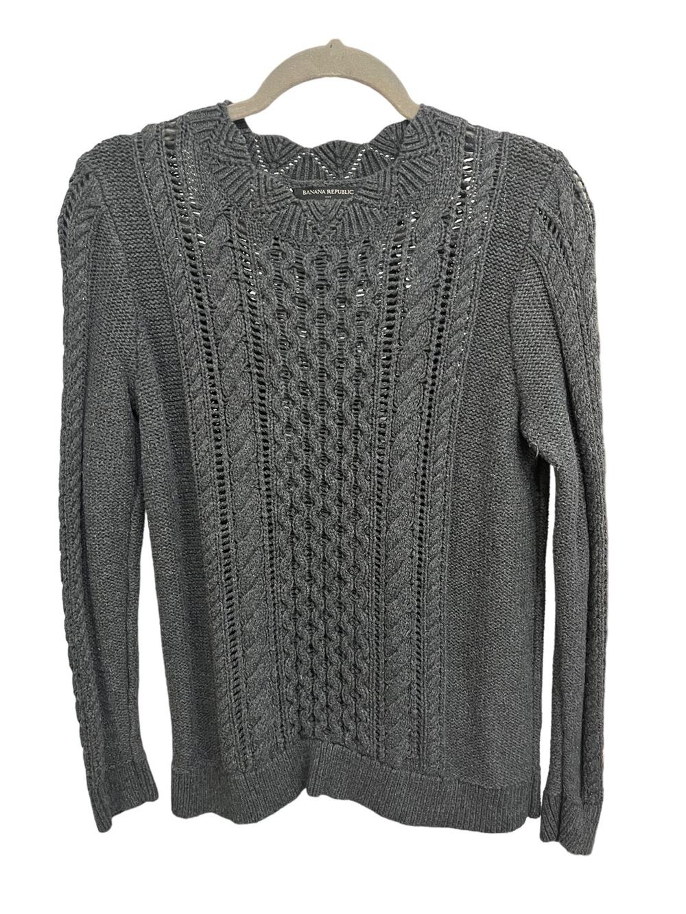 Banana Republic Factory Women's Charcoal Gray Chunky Knit Sweater SIZE Medium